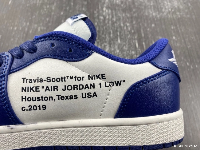 Cheap TRAVIS X JORDAN X OFF-WHITE CUSTOM AIR 1 SCOTT DM7890-101 0805